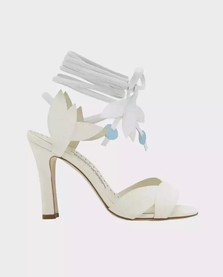 Сандалии MANOLO BLAHNIK Cream Ossie