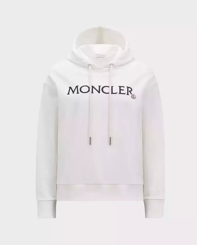 MONCLER Біла толстовка з логотипом