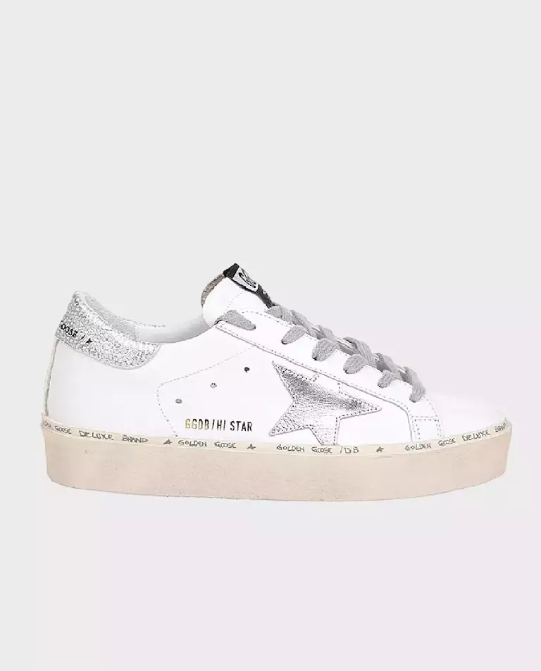 GOLDEN GOOSE Білі кросівки Hi Star з металевою зіркою