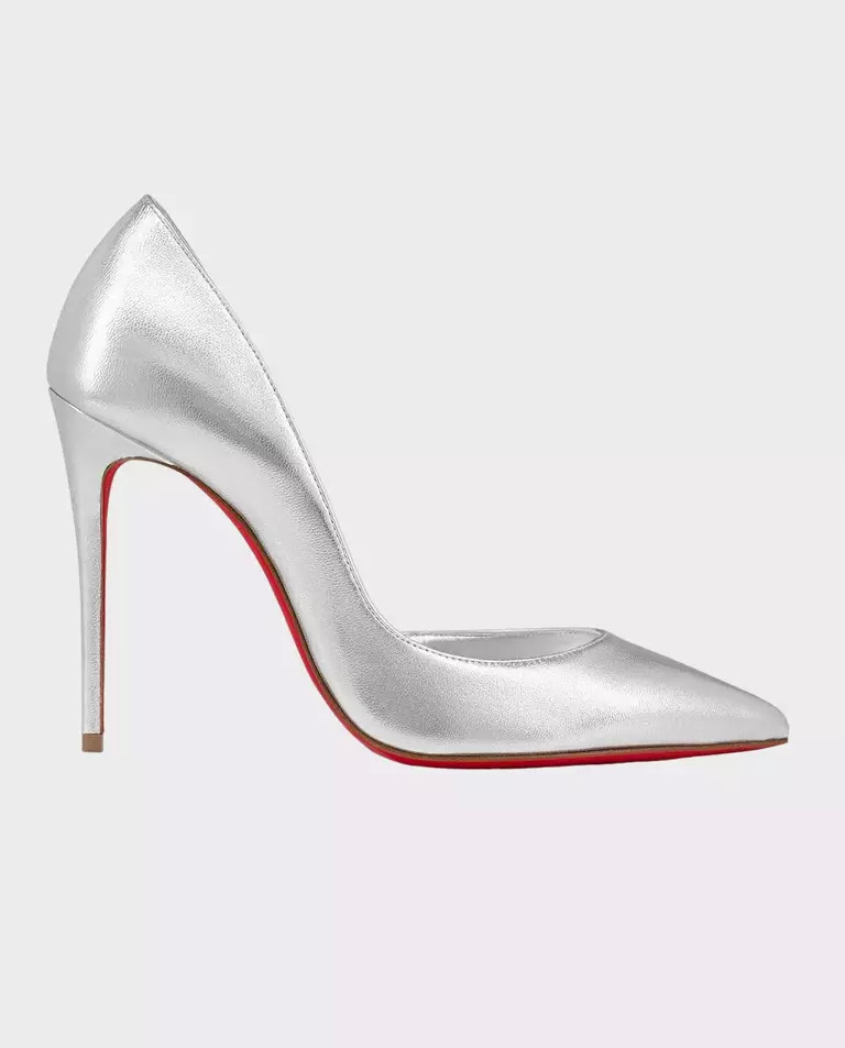 CHRISTIAN LOUBOUTIN Серебристые шпильки Iriza 10 см