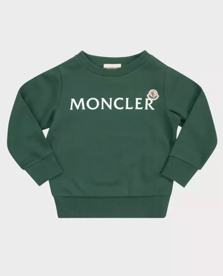 MONCLER KIDS Зеленая толстовка с логотипом 6-14 лет 