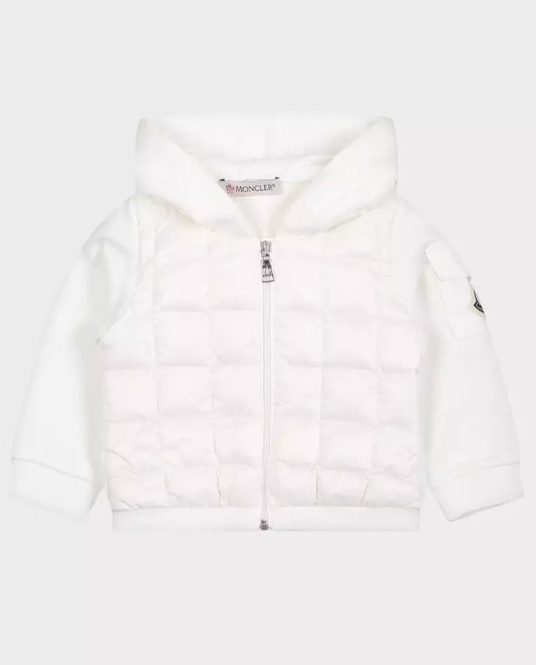 MONCLER KIDS Білий стьобаний світшот 0-3 роки