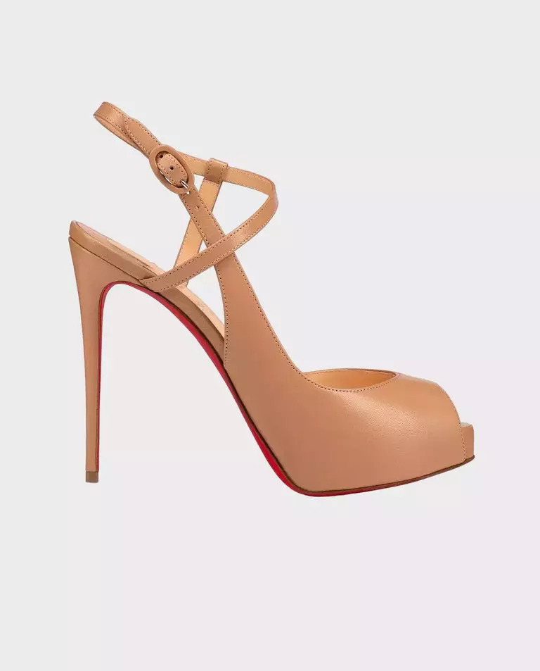 CHRISTIAN LOUBOUTIN Бежеві Jenlove Alta 12 см шпильки