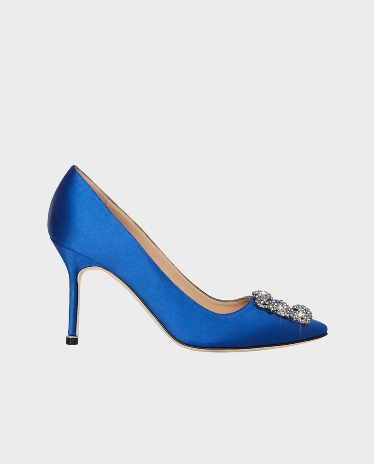 MANOLO BLAHNIK Голубые шпильки Hangisi 9 см