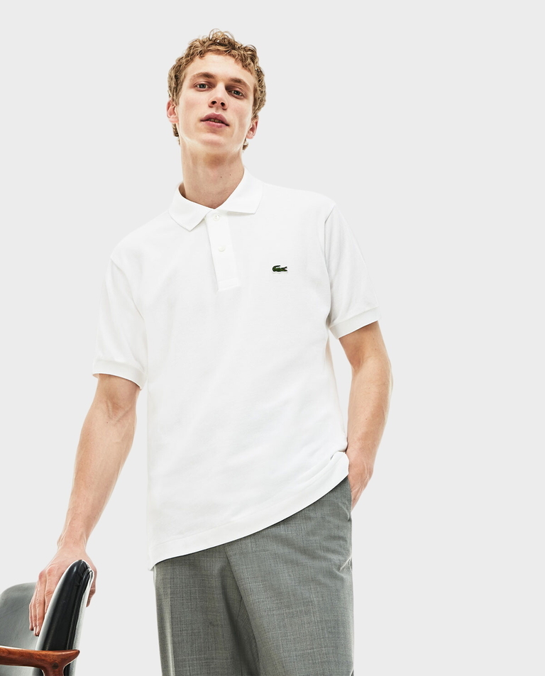 LACOSTE Біла футболка-поло з логотипом Regular Fit