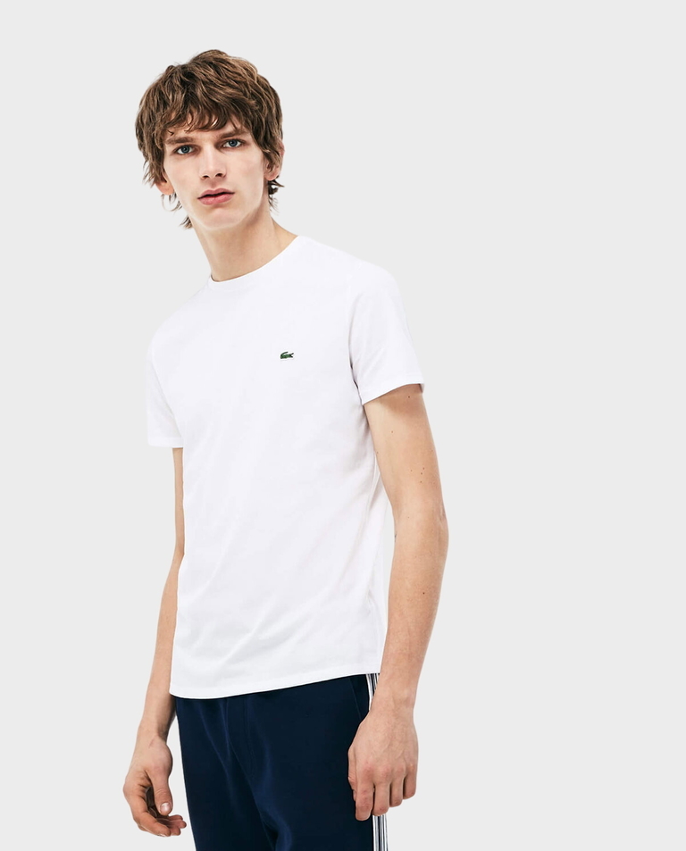 LACOSTE Біла футболка з логотипом Regular Fit