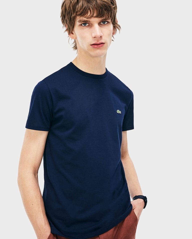 LACOSTE Темно-синя футболка з логотипом Regular Fit