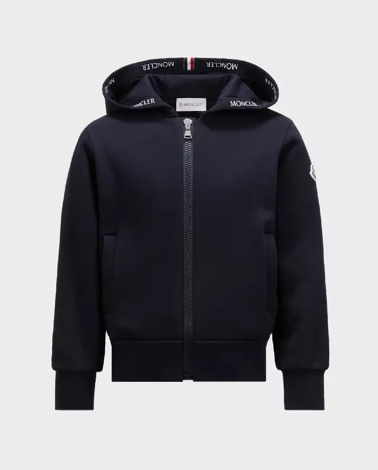 MONCLER KIDS темно-синя толстовка з логотипом