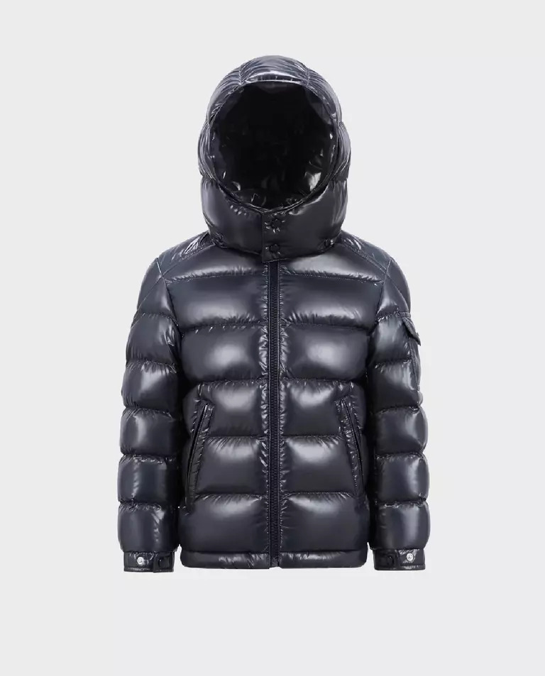 MONCLER KIDS темно-синя пухова куртка Maya