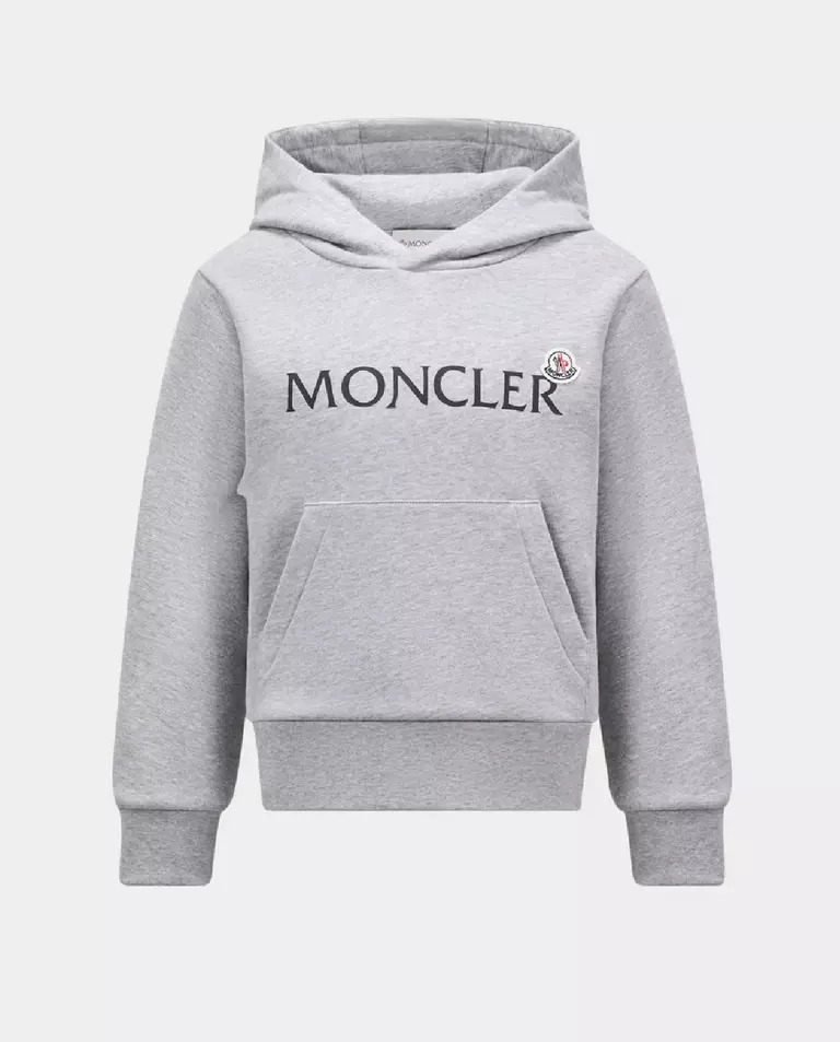 MONCLER KIDS Сірий з капюшоном і логотипом