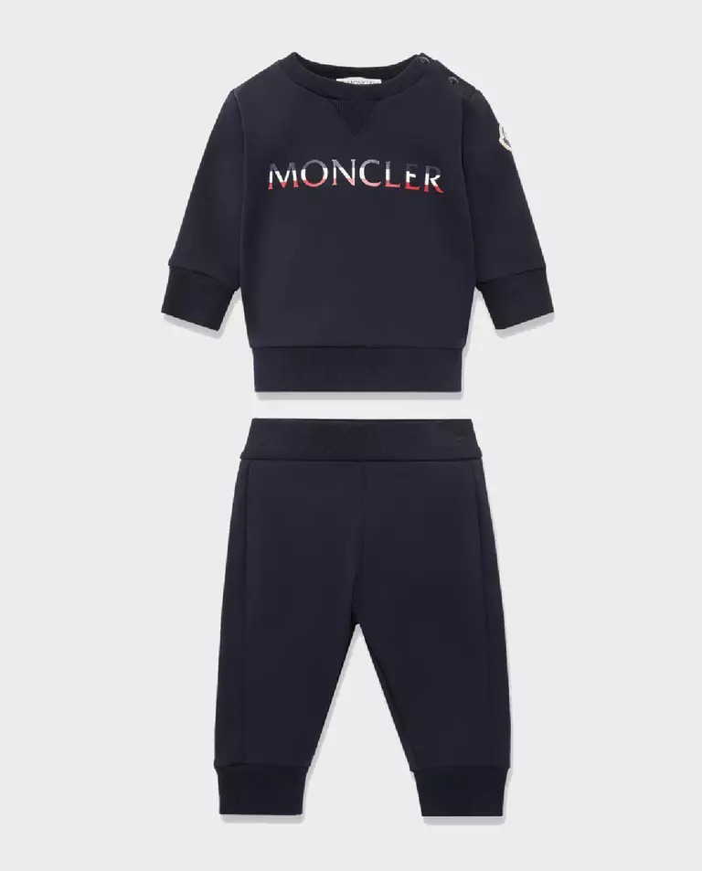 MONCLER KIDS темно-синій спортивний костюм із логотипом