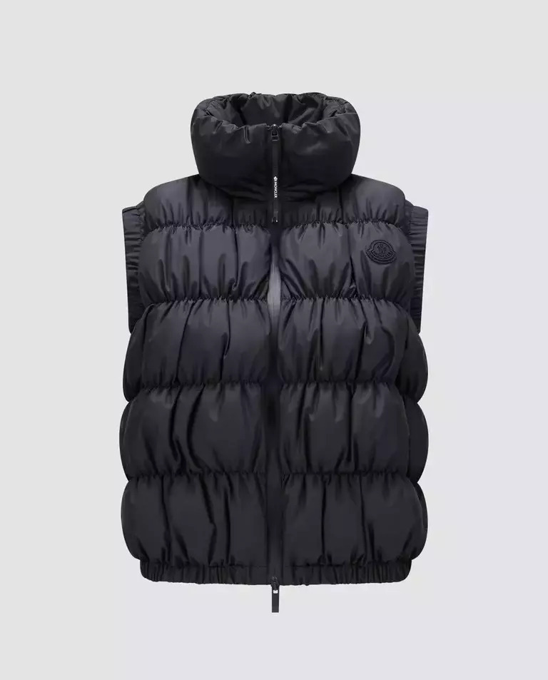 MONCLER Чорний жилет зі складками