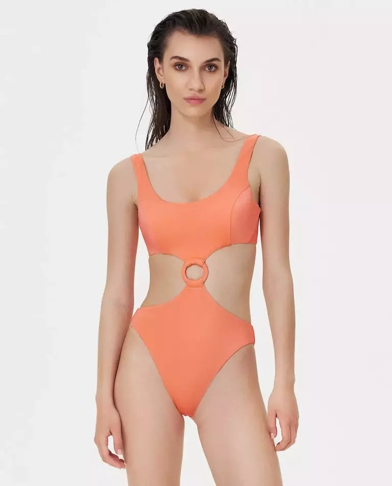 NOIRE SWIMWEAR Помаранчевий купальник з вирізом