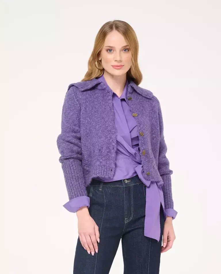 Кардиган з вовни CASTELLANI Purple Berenice