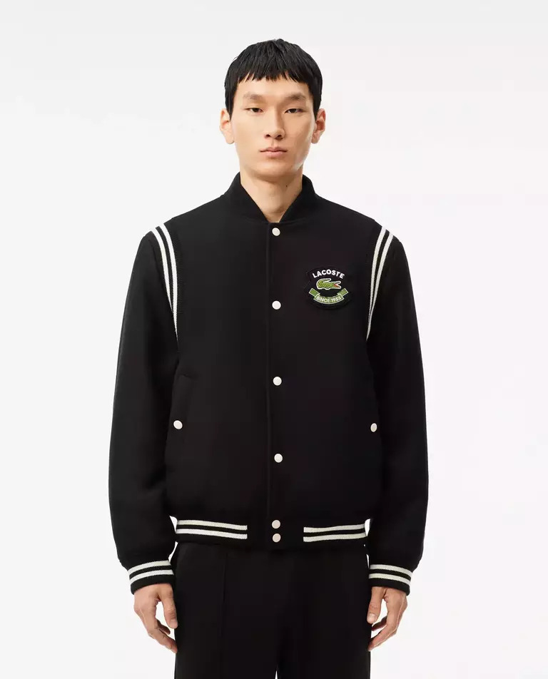 Чорна куртка LACOSTE Black Varsity Premium