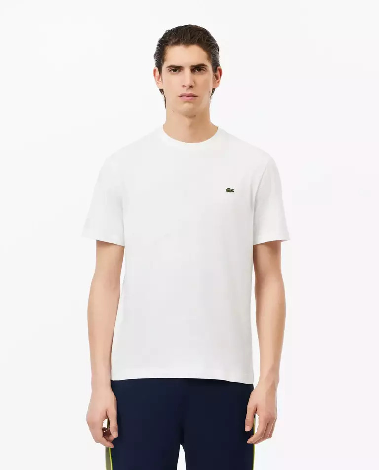 Біла бавовняна футболка LACOSTE Regular Fit