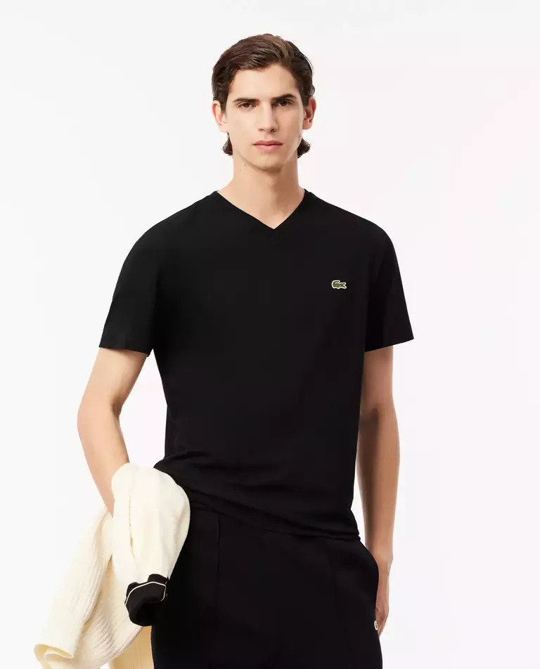 Чорна футболка LACOSTE Regular Fit