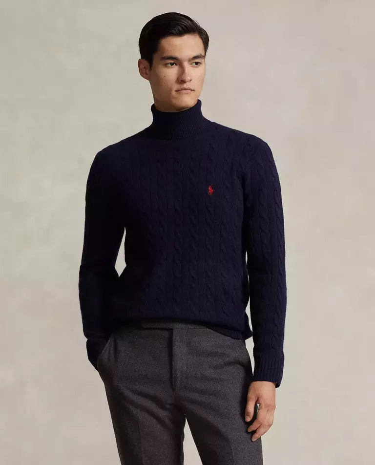 RALPH LAUREN Темно-синя водолазка Regular Fit