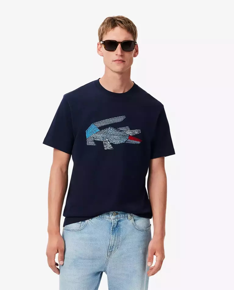 Футболка с принтом LACOSTE Navy blue 