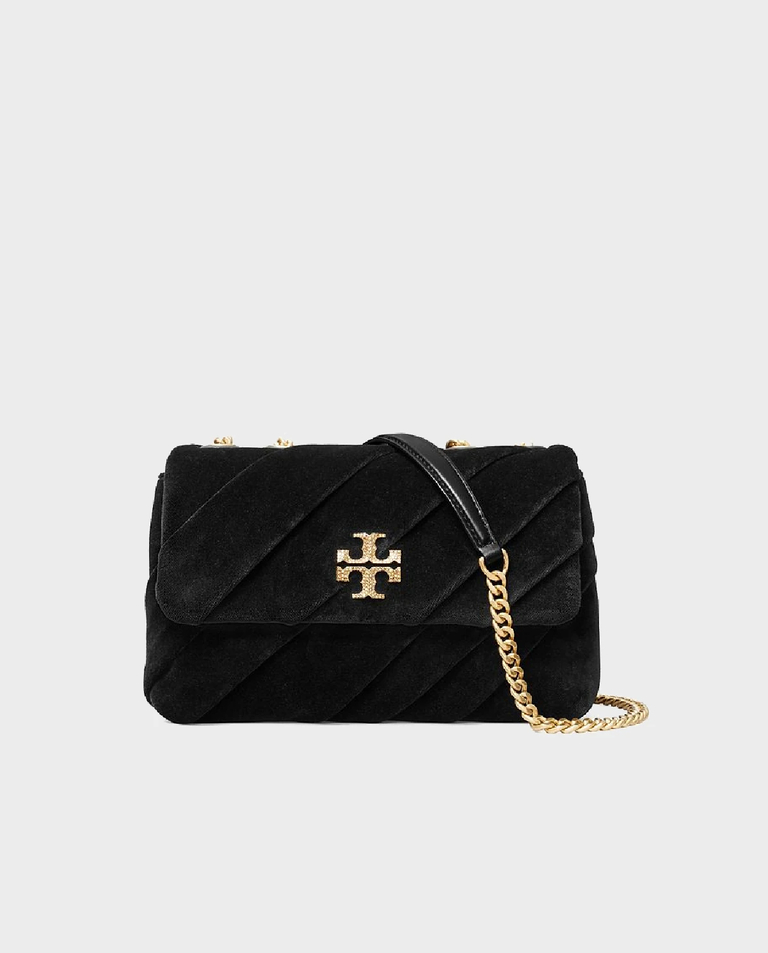 TORY BURCH Оксамитова стьобана сумочка Kira Small