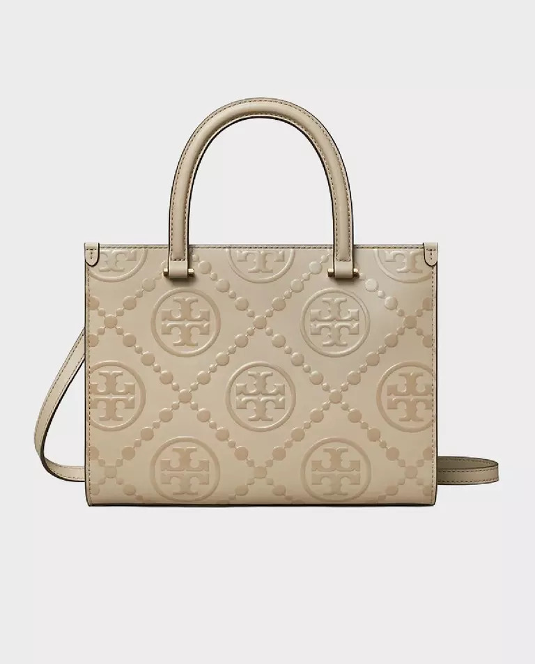 TORY BURCH Бежева сумка з монограмою