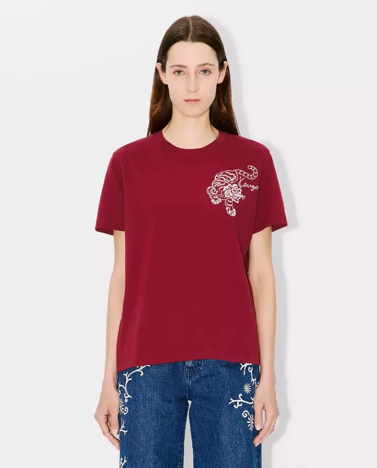 Футболка з вишивкою KENZO Maroon Star Tiger