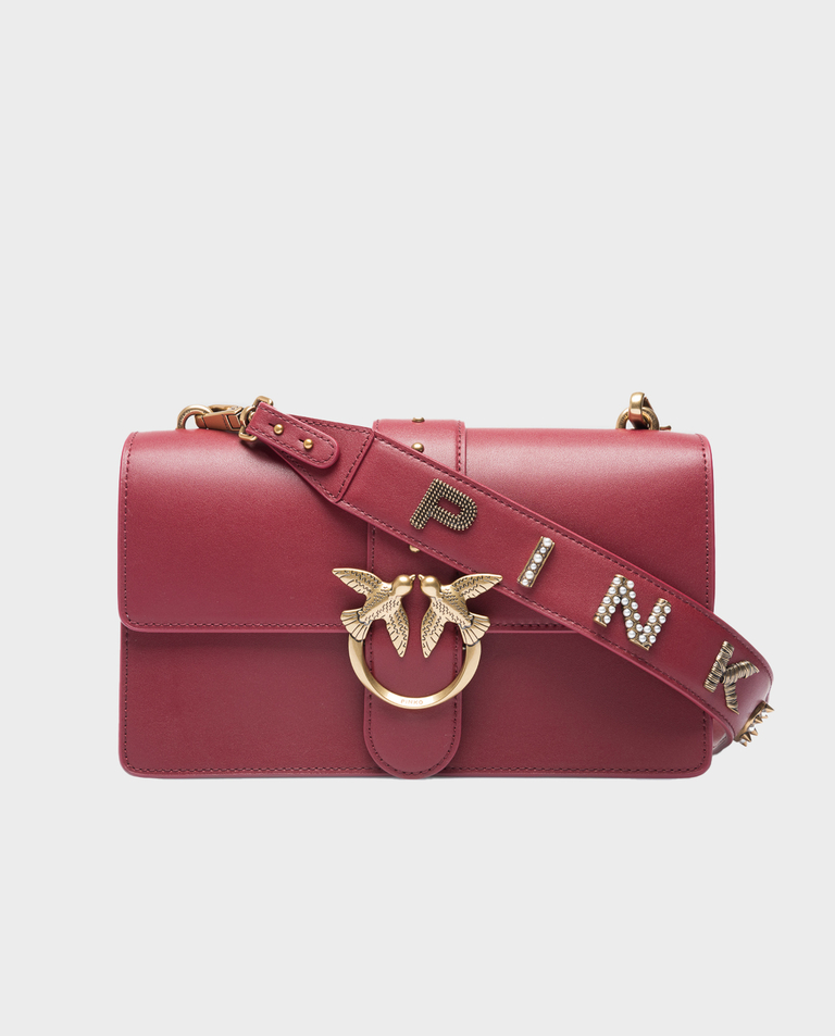 PINKO Maroon Classic Love Bag Ti Amo