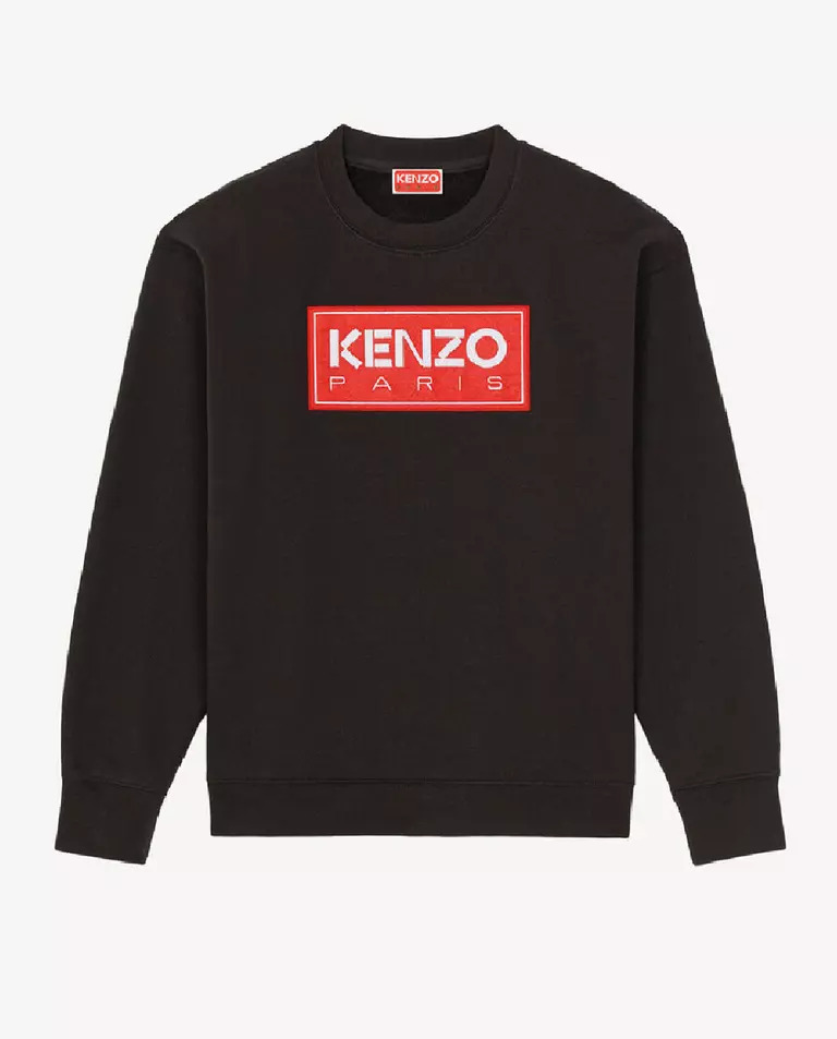 Бавовняний чорний світшот з логотипом KENZO