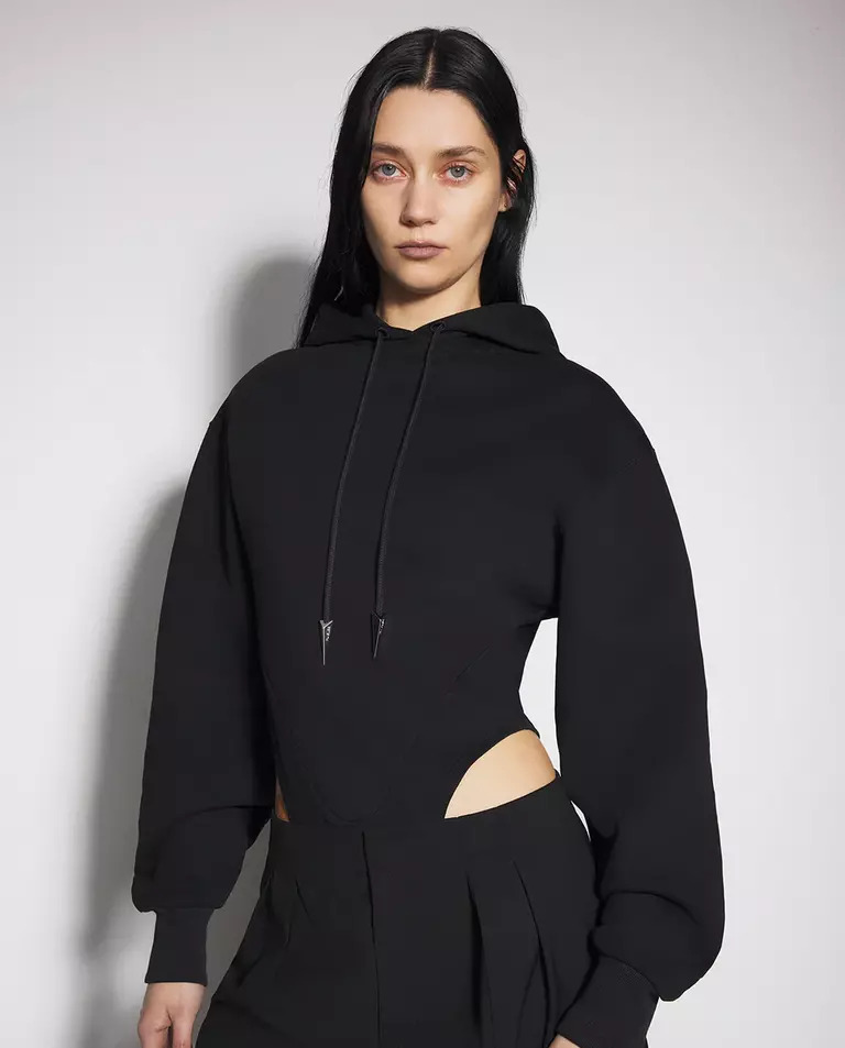 MUGLER Черный трикотажный топ 