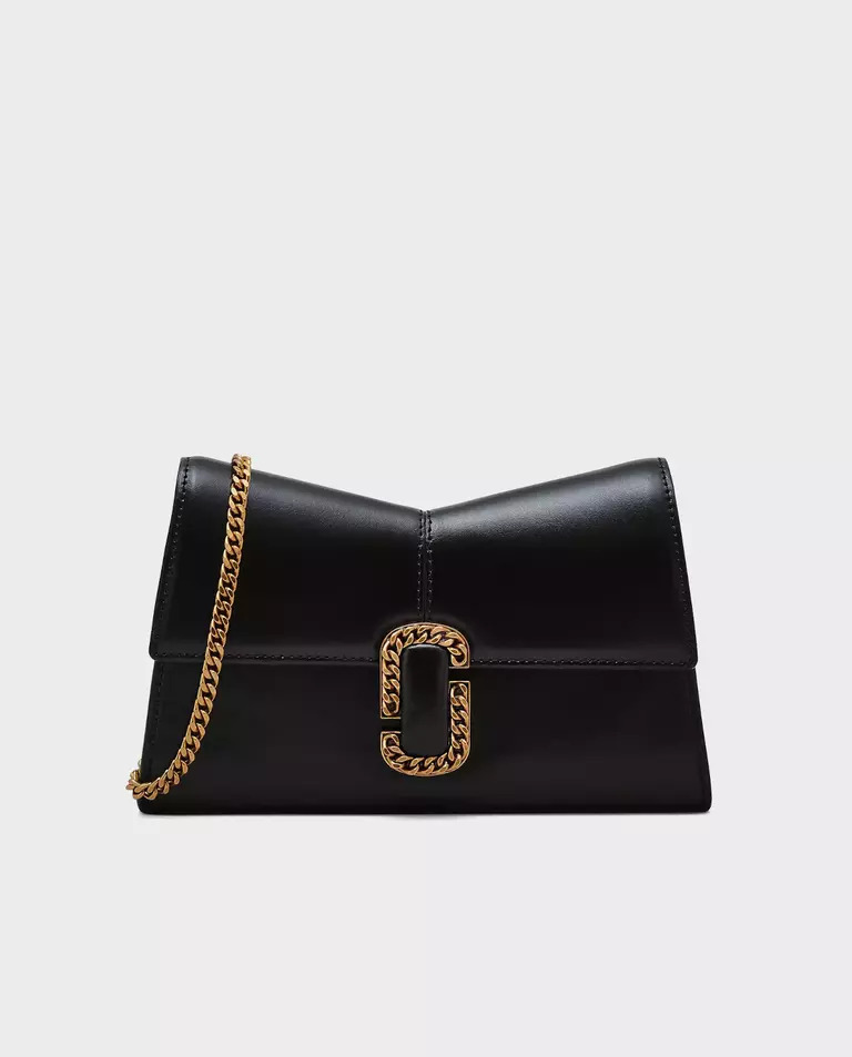 MARC JACOBS Чорний міні-клатч Гаманець-ланцюжок St. Marc