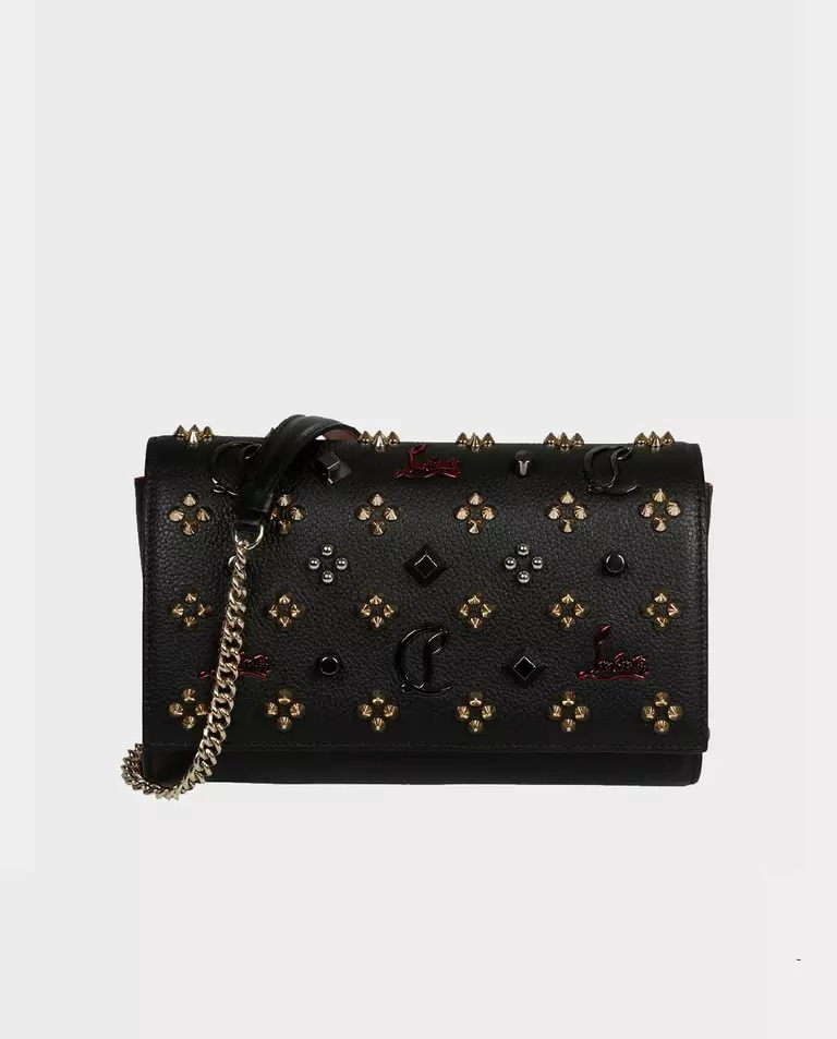 CHRISTIAN LOUBOUTIN Чорна сумочка з шипами Paloma Clutch