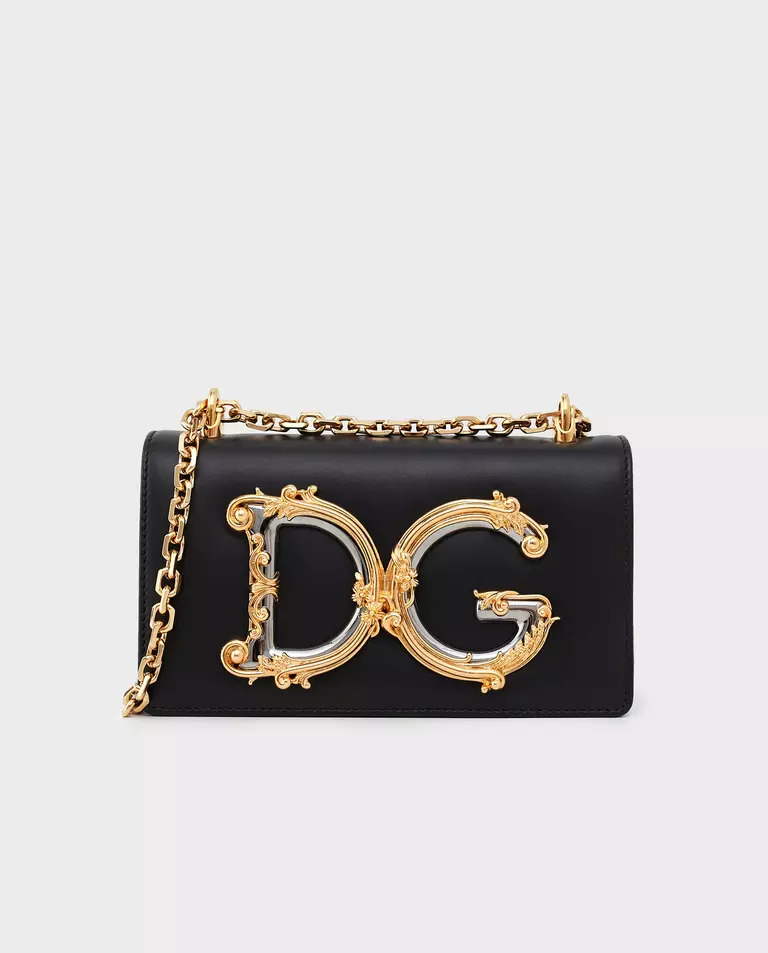 DOLCE & GABBANA Золотий клатч на ланцюжку з логотипом