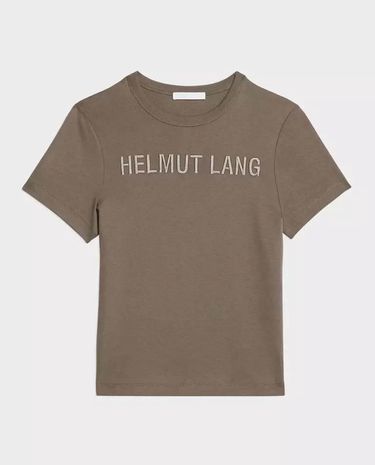 Футболка HELMUT LANG кольору хакі з логотипом