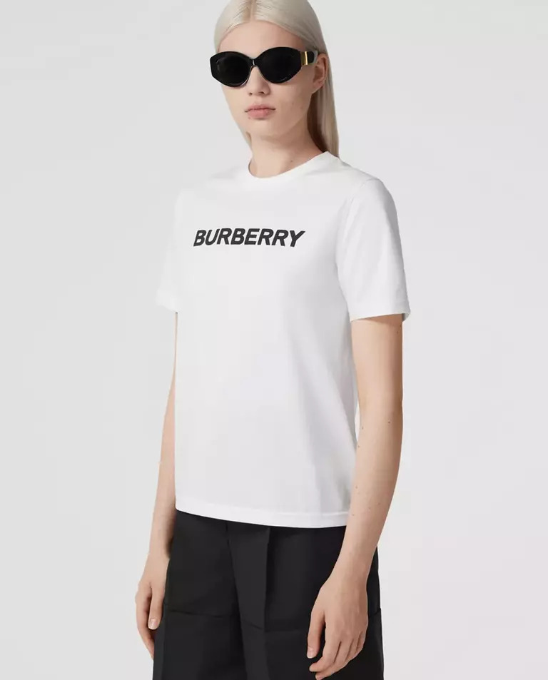 Футболка з логотипом BURBERRY Біла