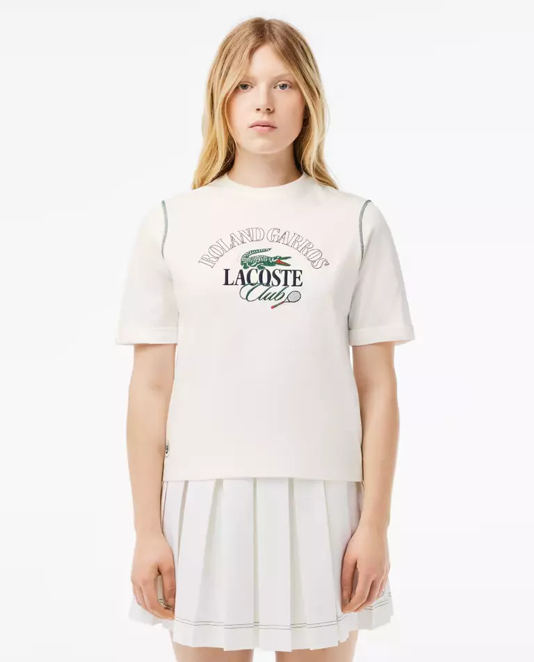 LACOSTE Біла футболка з лінії Roland Garros