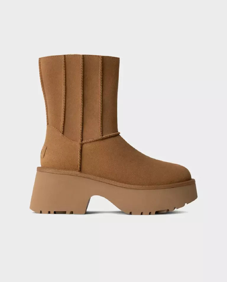 Коричневі класичні чоботи UGG з подвійним швом