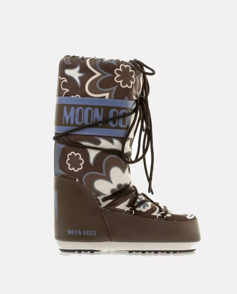 Сапоги для снега MOON BOOT Brown Icon Flower 