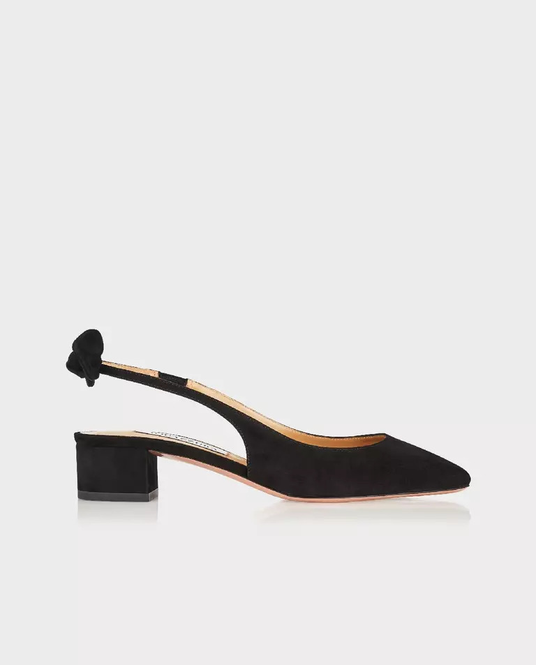 Балерины AQUAZZURA Black Bow Tie Sling 35  