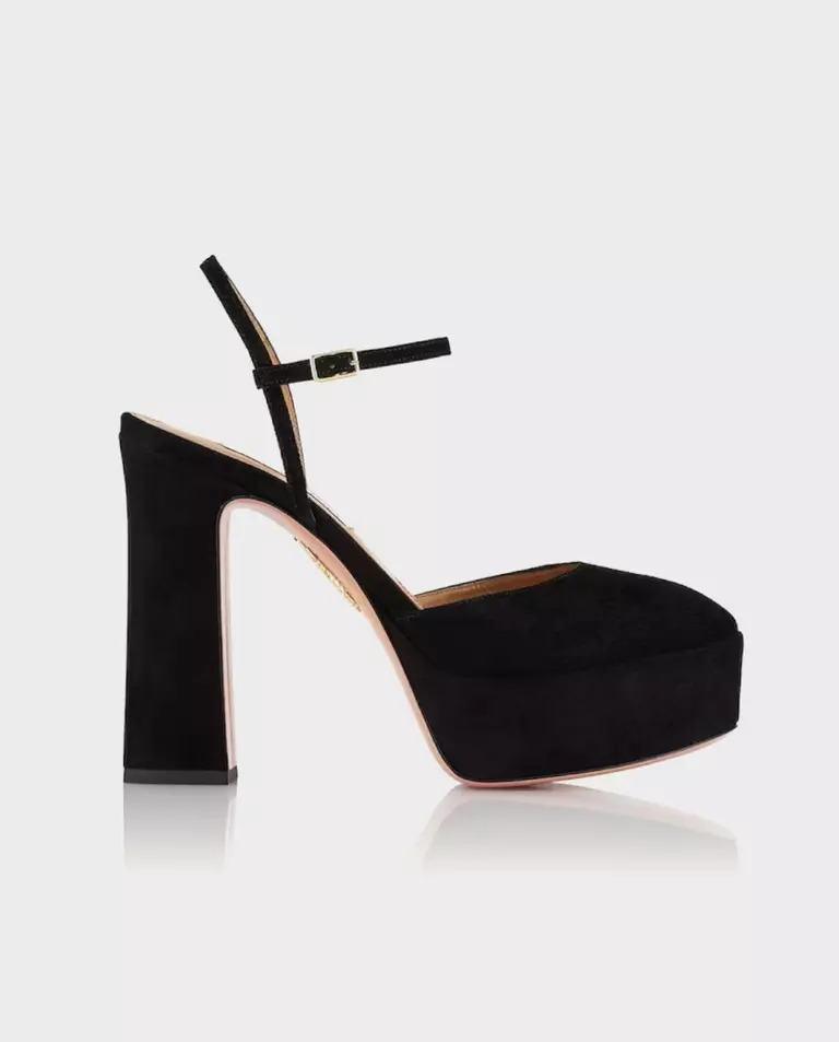 AQUAZZURA Черные насосы на платформе Groove 12 см 