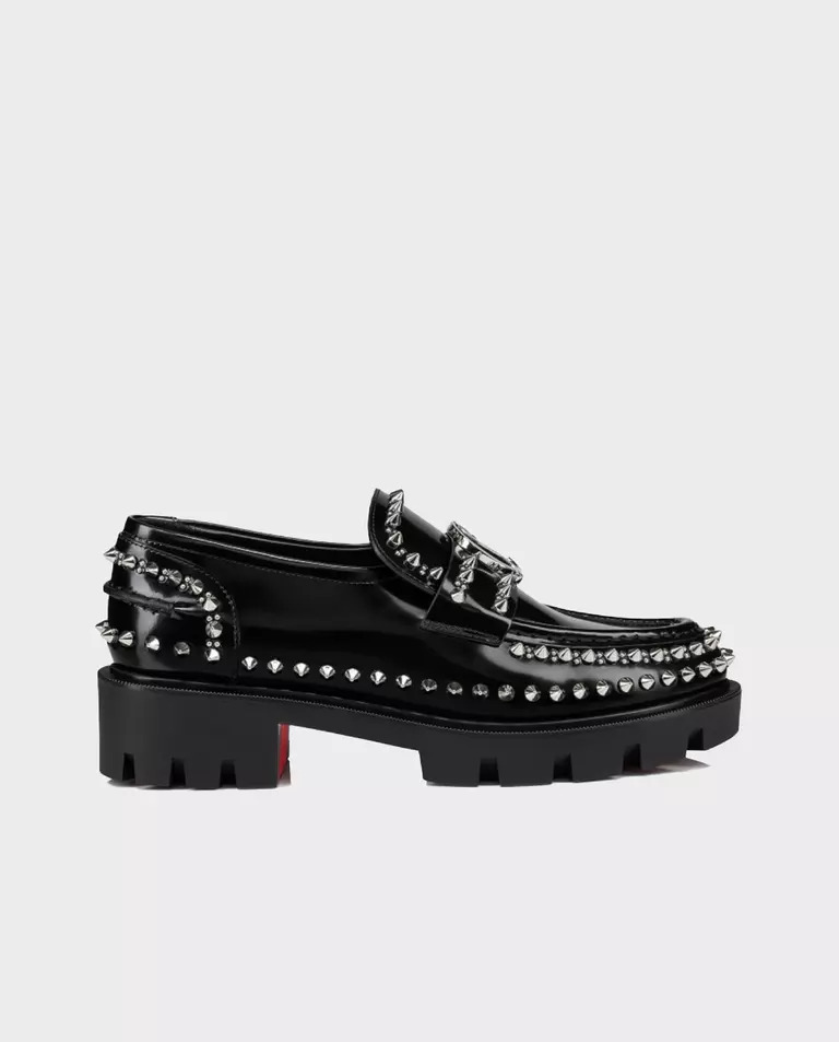 CHRISTIAN LOUBOUTIN Черные мокасины Moc Lug Spikes