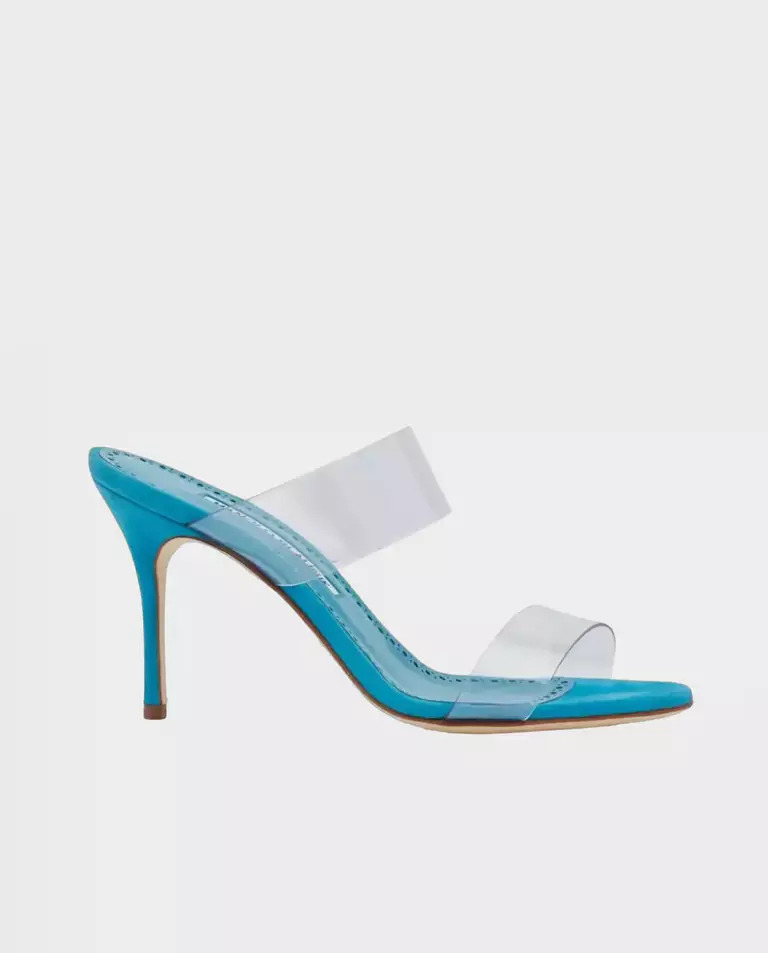 Шлепанцы MANOLO BLAHNIK Blue Scolto