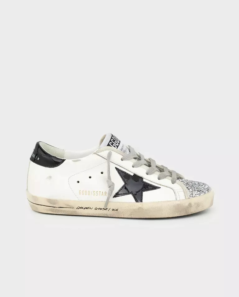 GOLDEN GOOSE Шкіряні кросівки Super-Star з глітером