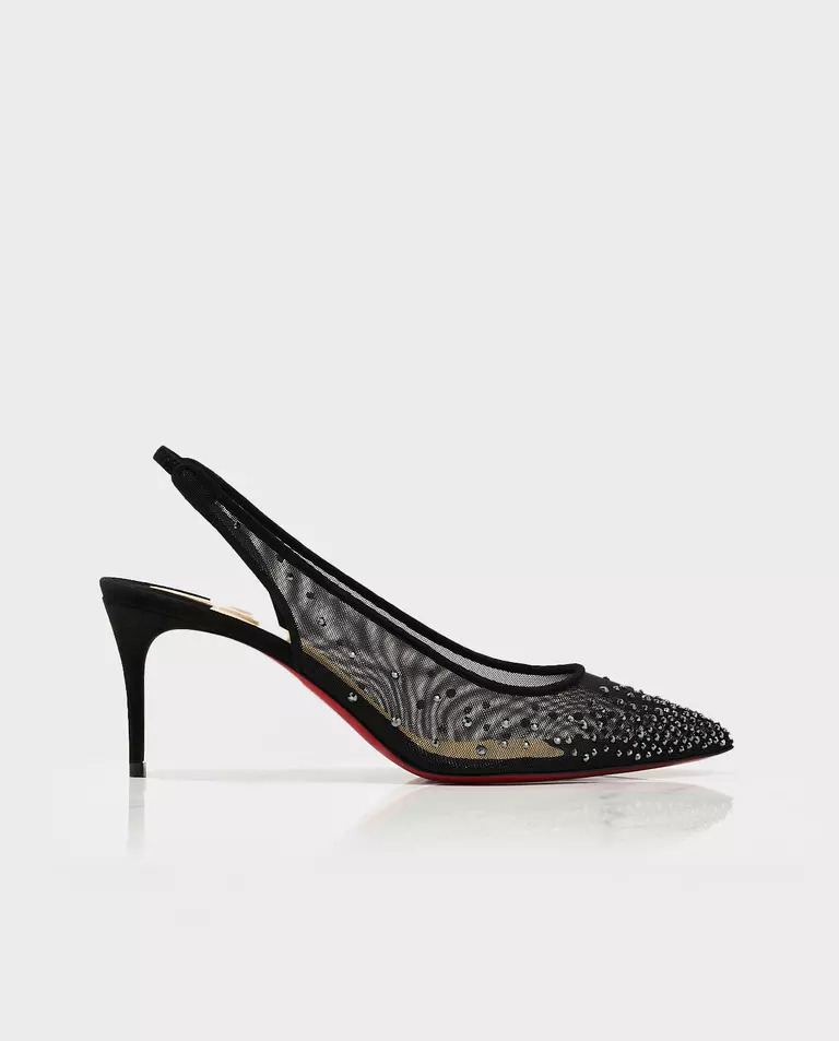 Шпильки з відкритим каблуком CHRISTIAN LOUBOUTIN Follies Strass