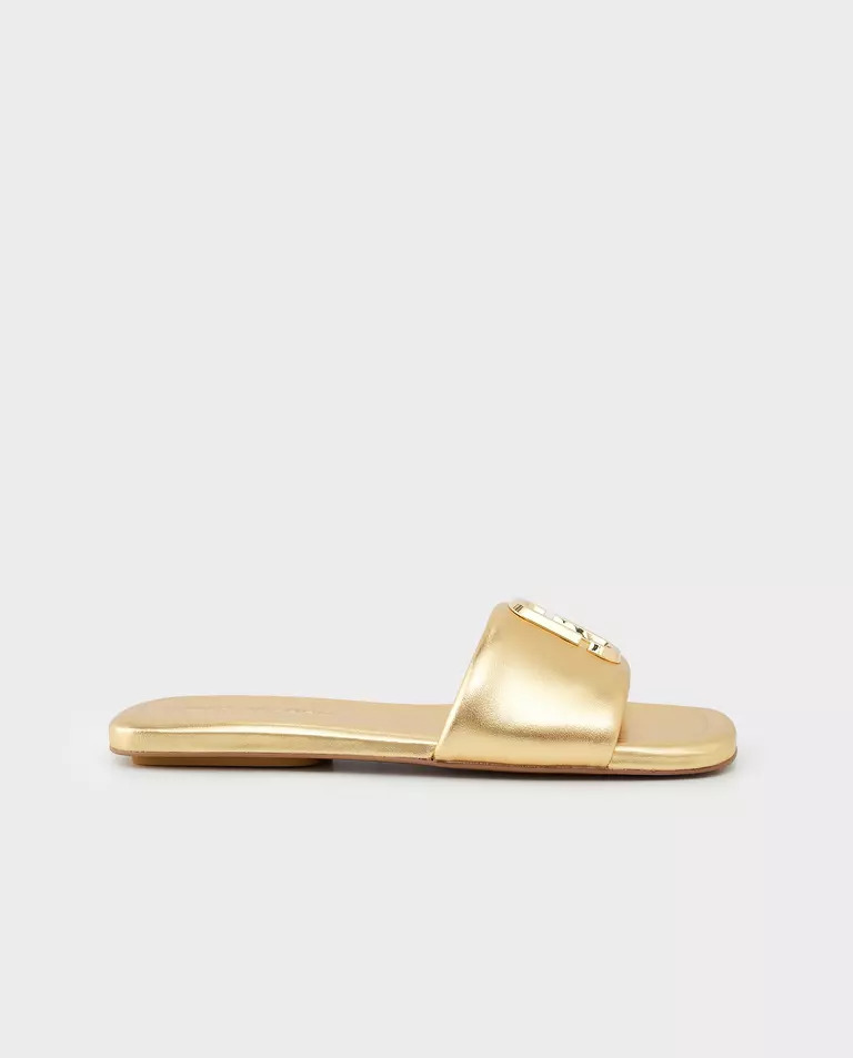 MARC JACOBS Золоті шльопанці J Marc Metallic Sandal