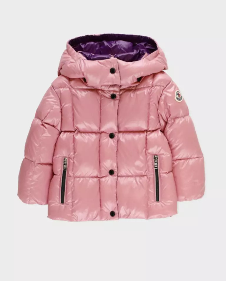 MONCLER KIDS Рожевий пуховик з логотипом 0-3 роки