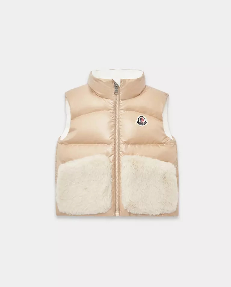 MONCLER KIDS Бежевий пуховий жилет Vive