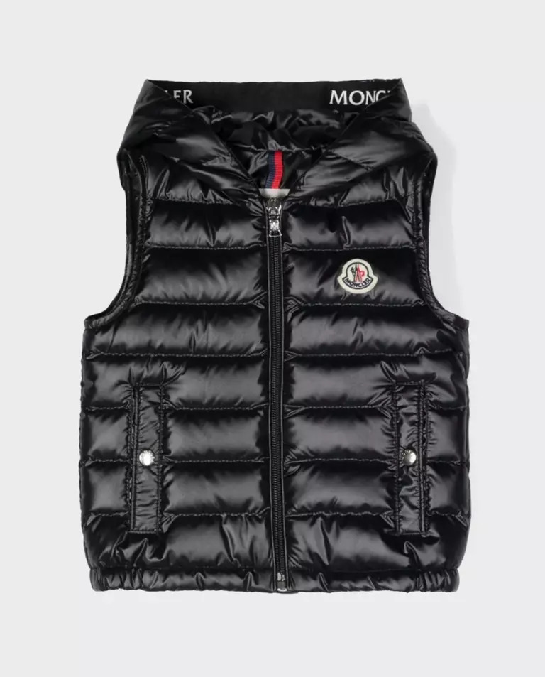 MONCLER KIDS Черная стеганая жилетка 