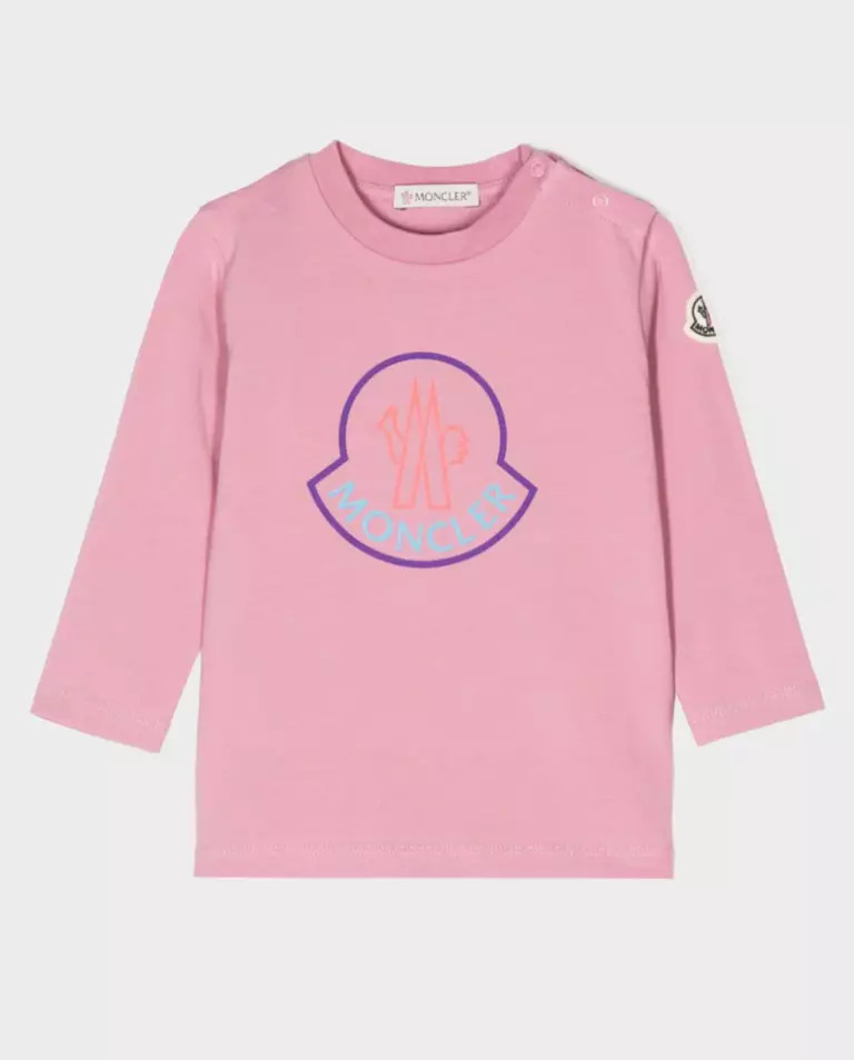 MONCLER KIDS Рожева футболка з логотипом 0-3 роки