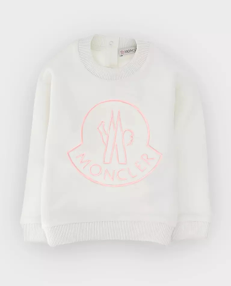 Світшот MONCLER KIDS білий з логотипом 0-2 роки