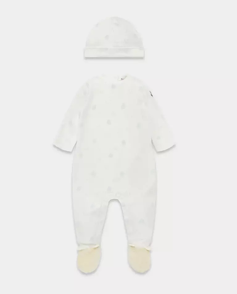 MONCLER KIDS Білий одяг для сну з шапочкою 0-2 роки